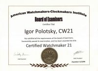 CW21 Certificate, Igor Polotsky